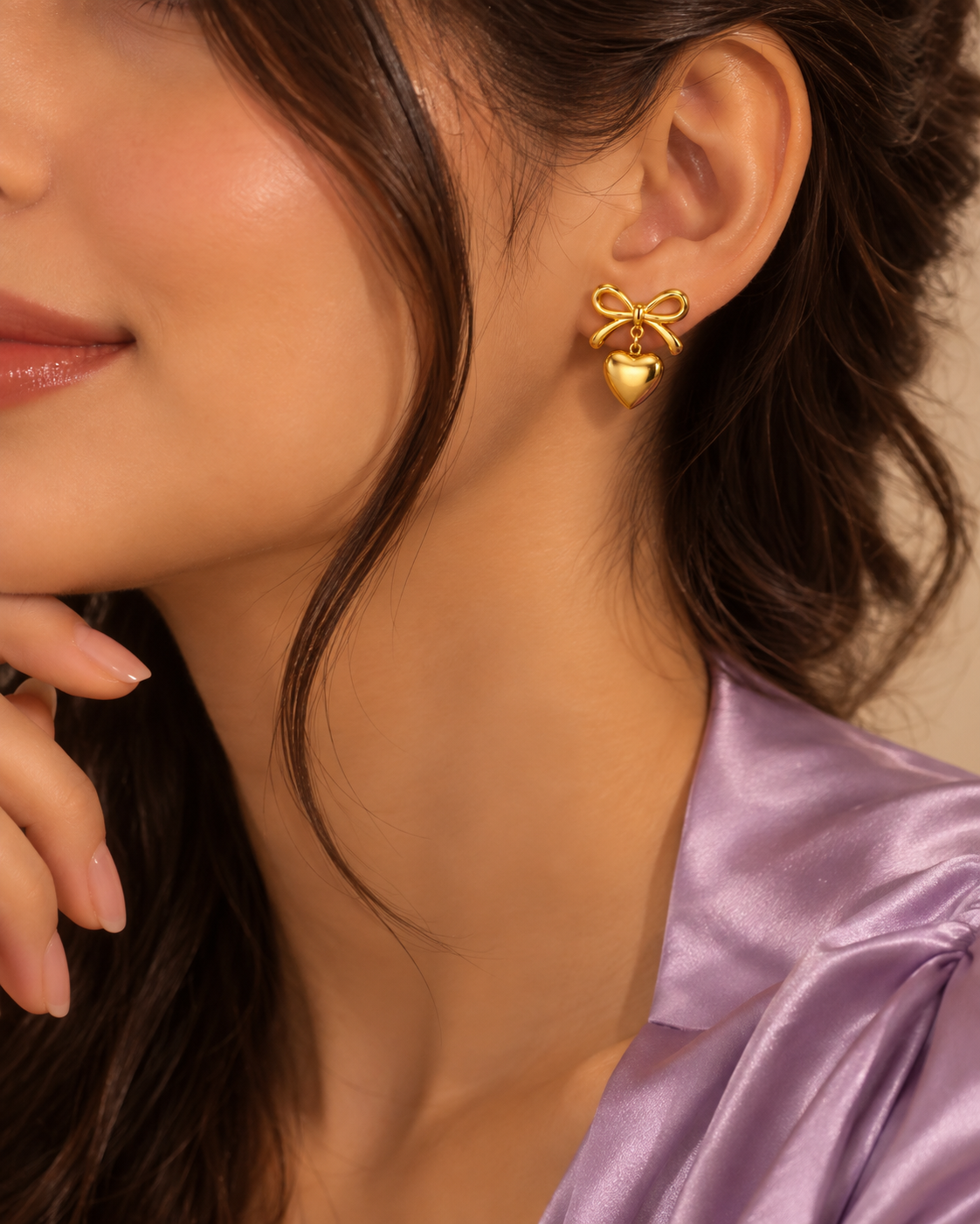 Herlux Bow Heart Studs