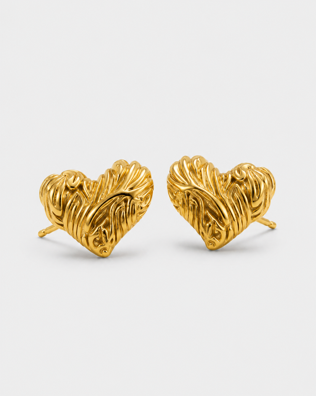 Herlux Sculpted Heart Studs