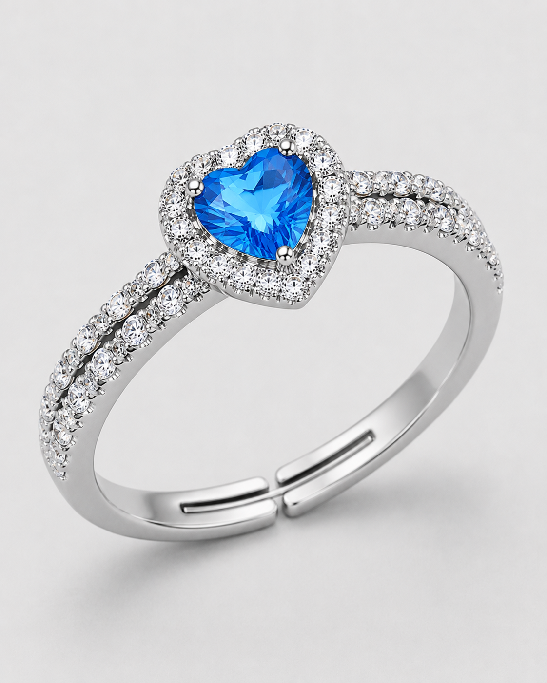 HERLUX Azure Heart Halo Ring