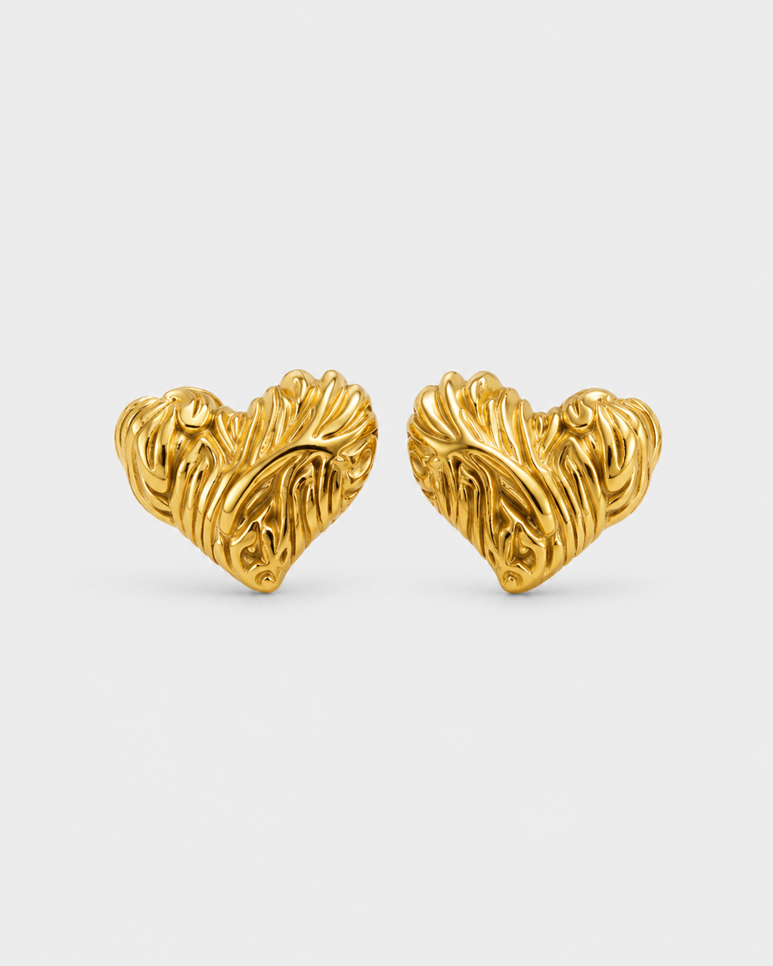 Herlux Sculpted Heart Studs