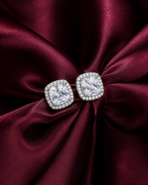 Herlux Celeste Cushion Stud Earrings