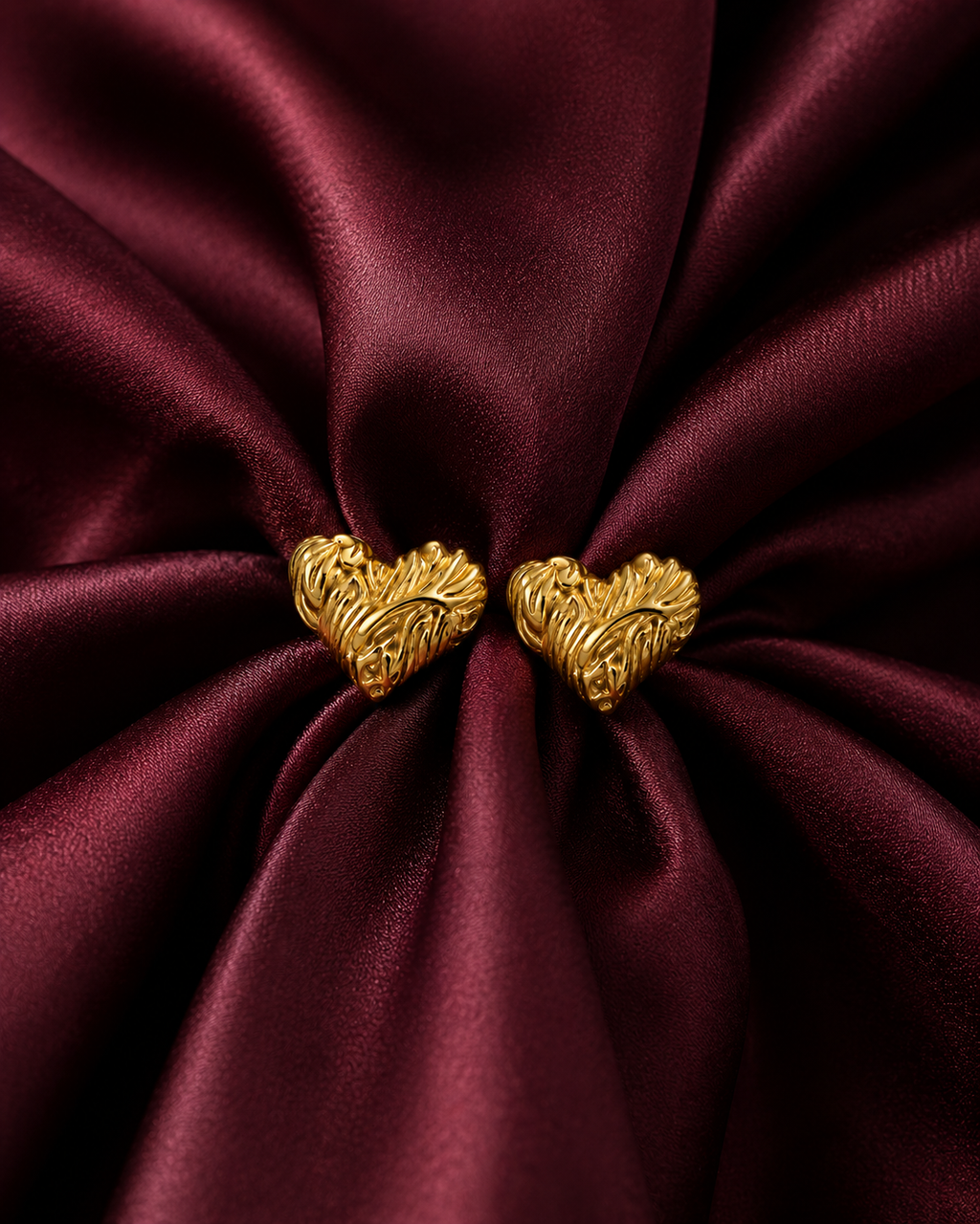 Herlux Sculpted Heart Studs