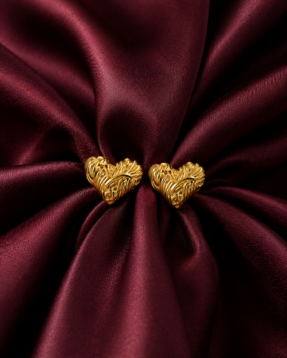 Herlux Sculpted Heart Studs