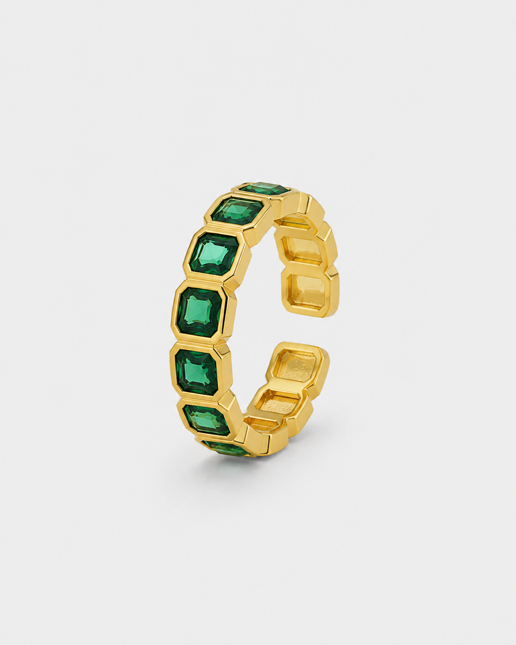 Herlux Emerald Open-Band Ring