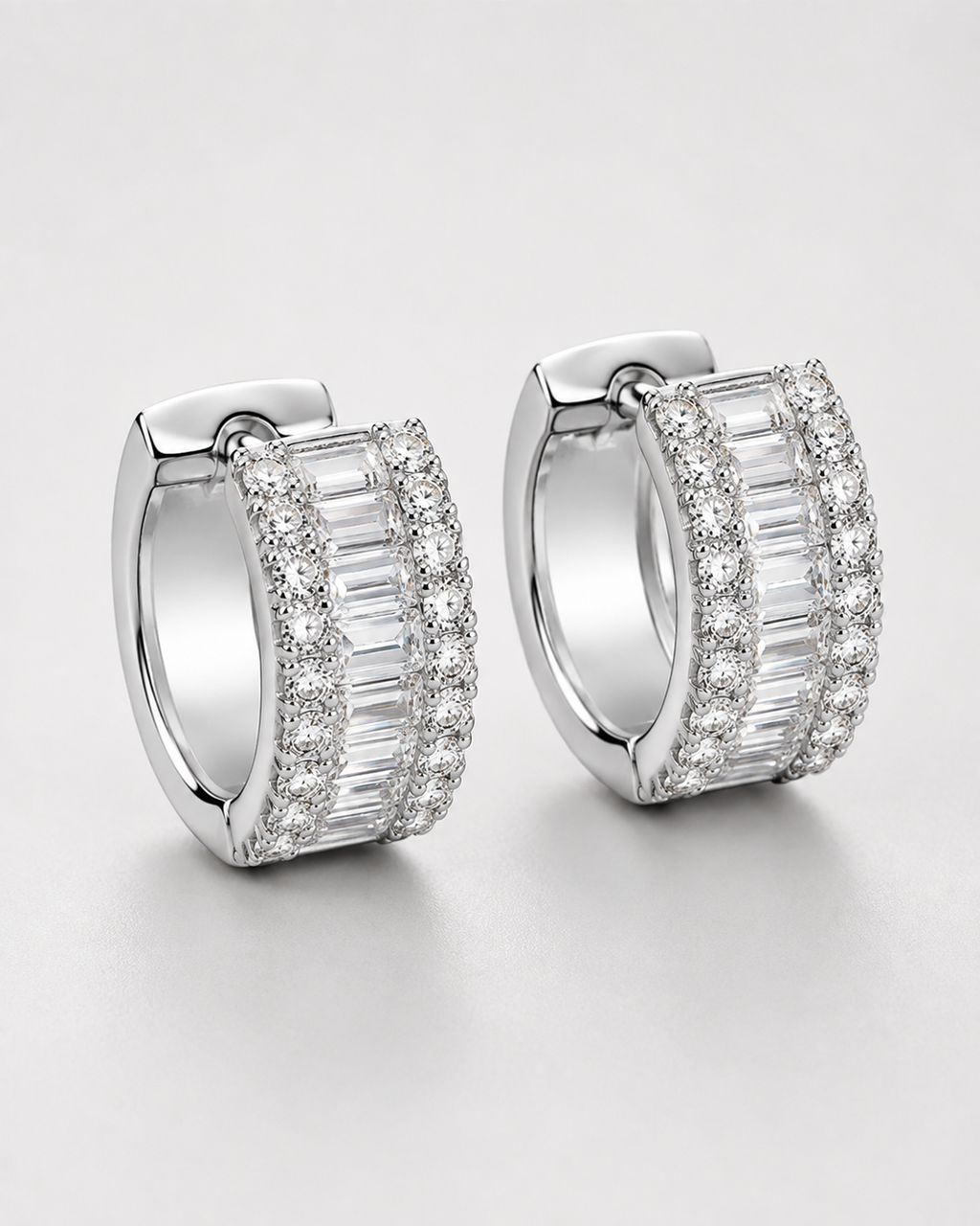 Herlux Royale Baguette Huggie Earrings