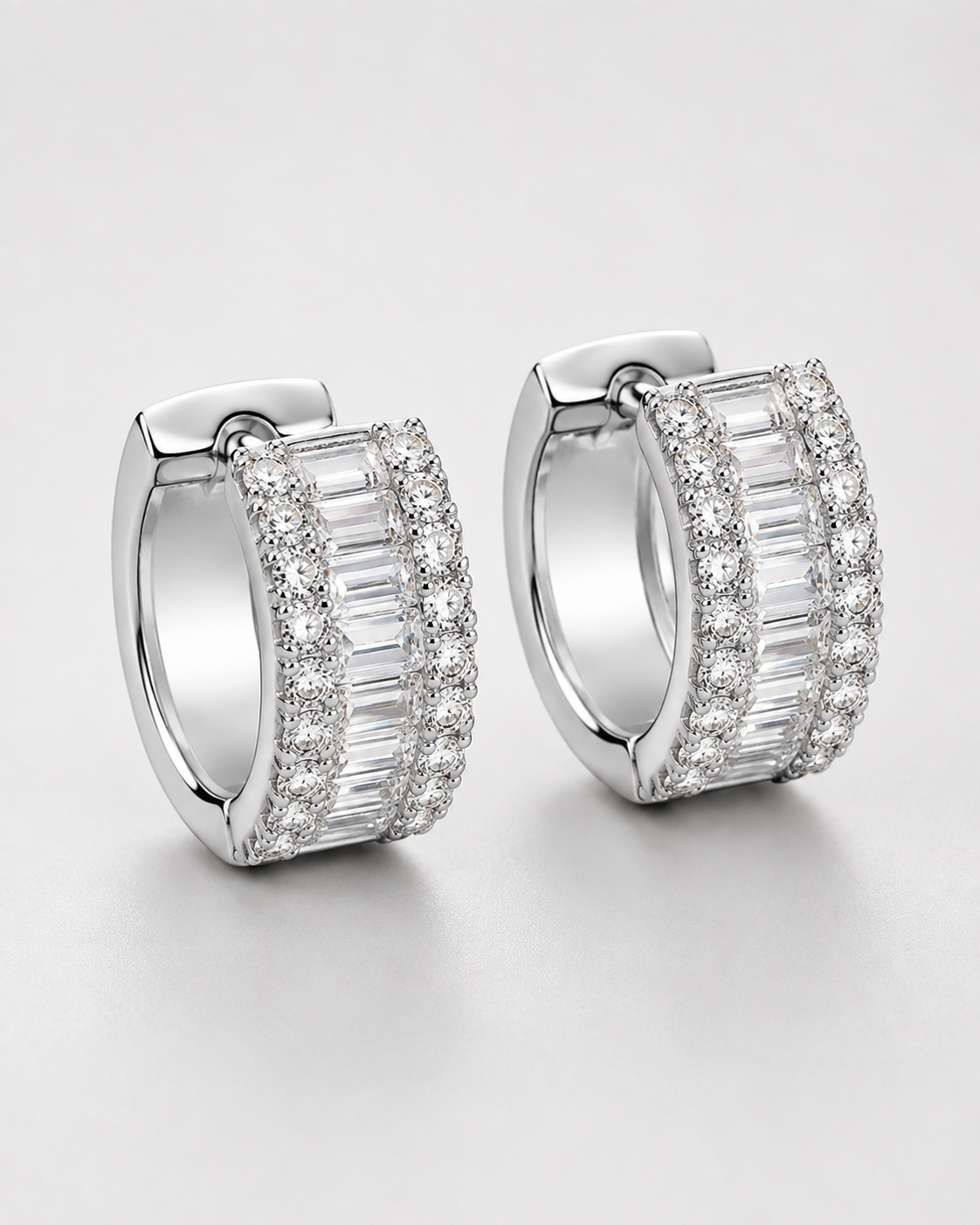 Herlux Royale Baguette Huggie Earrings
