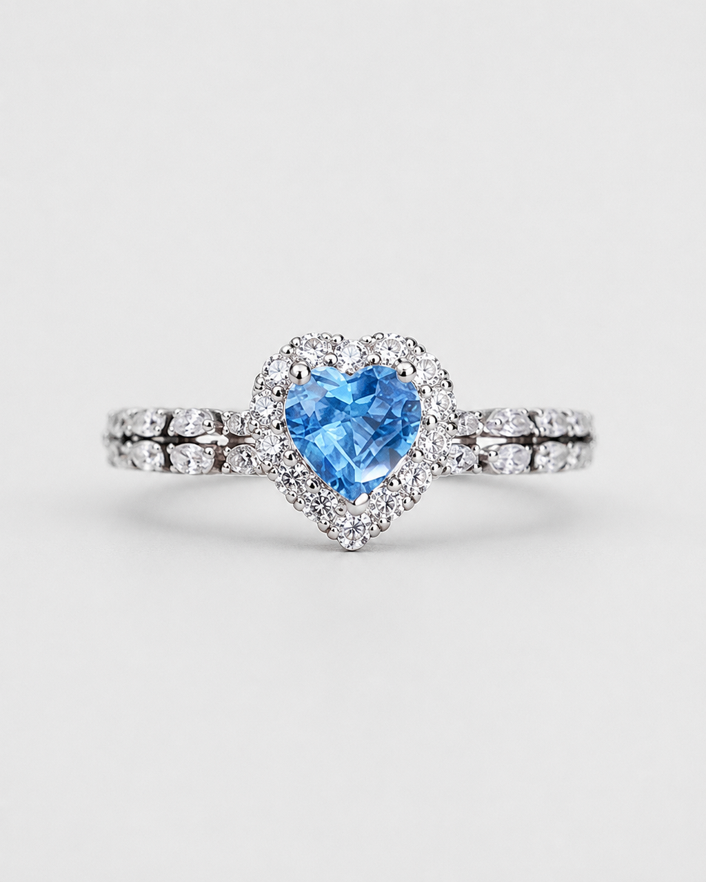 HERLUX Azure Heart Halo Ring
