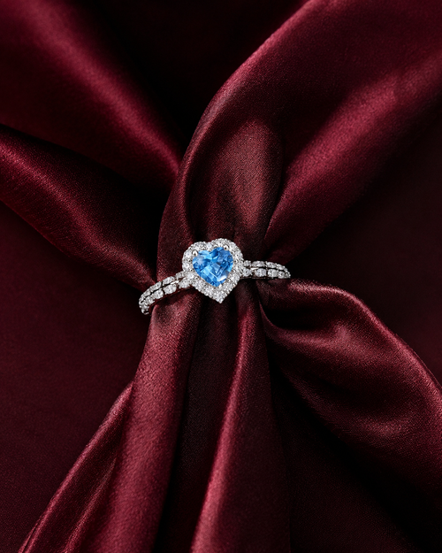 HERLUX Azure Heart Halo Ring